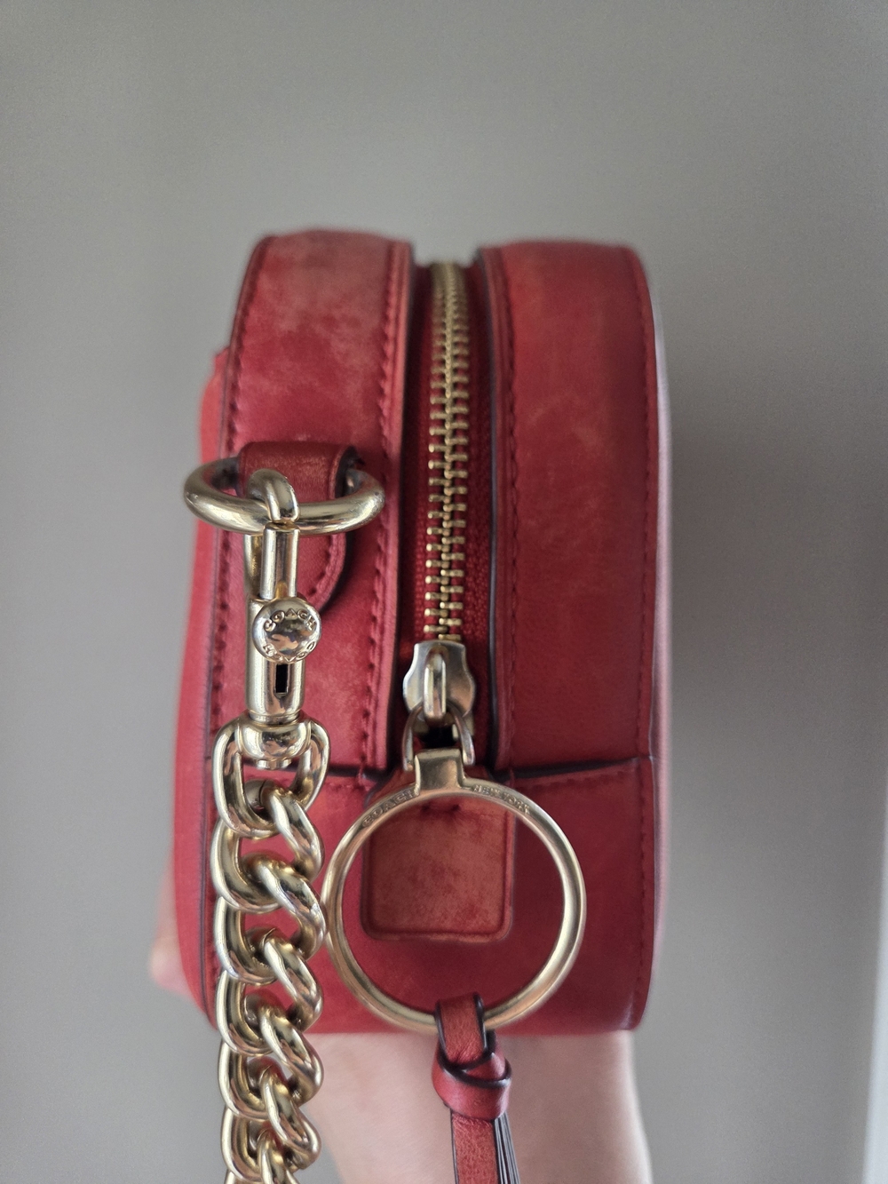 Coach Coral Quilted Crossbody with Gold Chain and Tassel - Picture 3 of 5